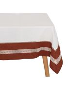 Wit tafelkleed met schering en inslag - 150x250 cm
