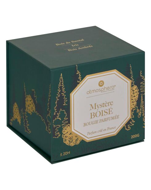 Bougie parfum en verre Elisa bois transparente - 200g
