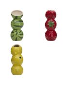 Fruitige geassorteerde keramische vaas - H.22 cm