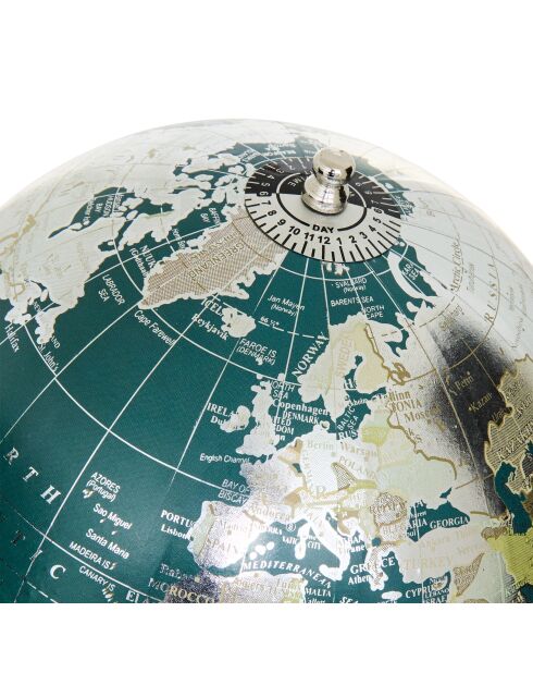Globe en metal reso bleu - H.27.5 cm