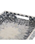 Plateau rect nacre Sheila gris - 38 x 30 x 4,5 cm