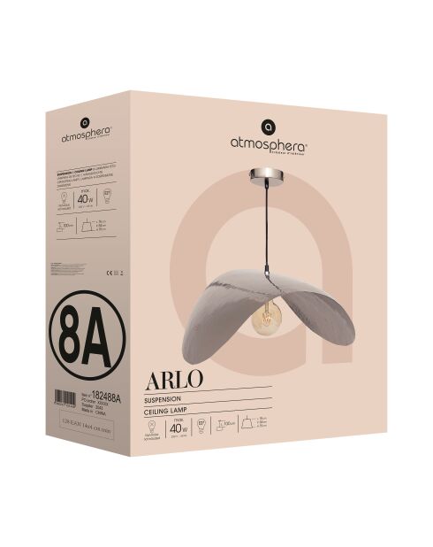 Suspension en metal Arlo argentée - L.76 cm