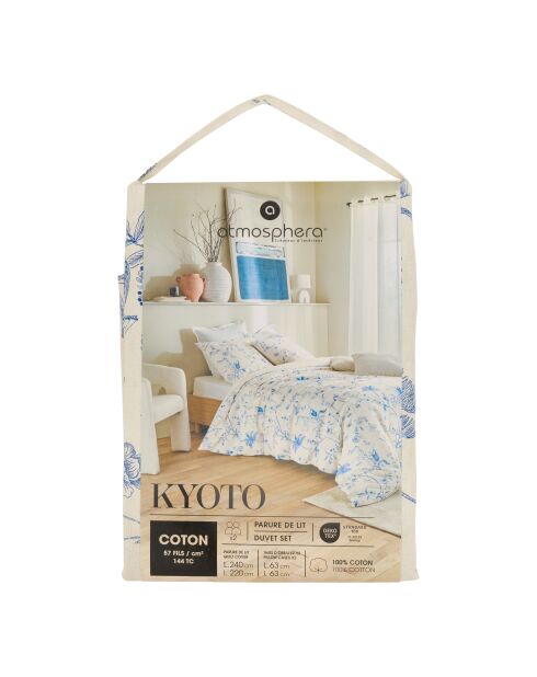Set stampato Kyoto bianco - 240x220 cm