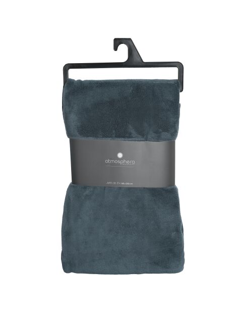 Plaid microfibre bleu orage - 180x230 cm