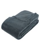 Plaid microfibre bleu orage - 180x230 cm