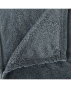 Plaid microfibre bleu orage - 180x230 cm