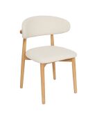 Set van 2 stoelen in krullend hout Sari wit/naturel - 56x51x78 cm