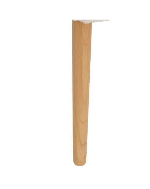 Lot de 2 Chaises en bois bouclé Sari blanc/naturel - 56x51x78 cm