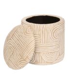 Lot de 2 Poufs coffre chen Nubo beiges - 31 x 31 x 34 cm