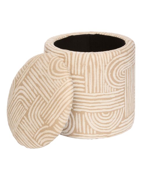 Lot de 2 Poufs coffre chen Nubo beiges - 31 x 31 x 34 cm
