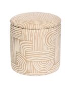 Lot de 2 Poufs coffre chen Nubo beiges - 31 x 31 x 34 cm