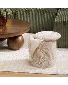Lot de 2 Poufs coffre chen Nubo beiges - 31 x 31 x 34 cm