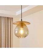 Suspension en verre Nateo ambre - D.23 cm