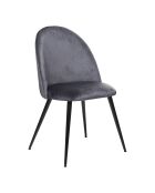 Set de 4 sillas Slano de terciopelo gris - 54 x 52 x 84 cm