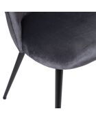 Set de 4 sillas Slano de terciopelo gris - 54 x 52 x 84 cm
