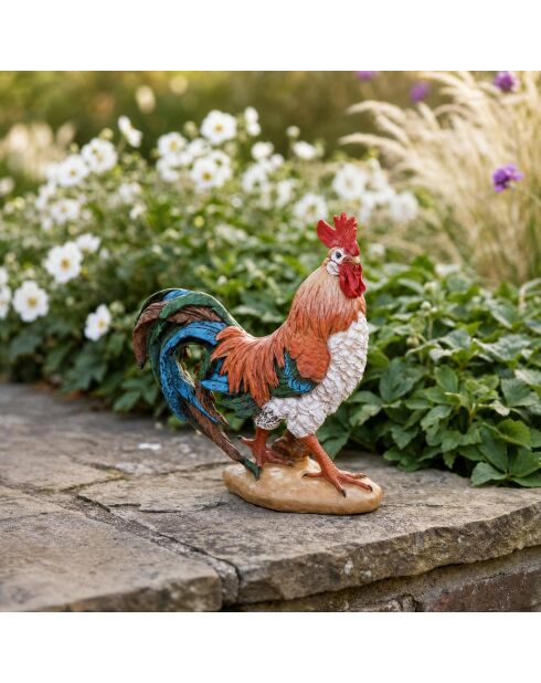 Coq résine Isac extérieur - H.30.5 cm