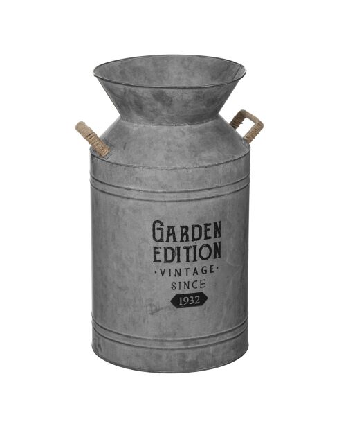 Pot à lait en métal zinc extérieur gris - H.48 cm