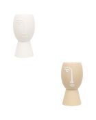 Vase en céramique visage Pam assortie - H.19.8 cm