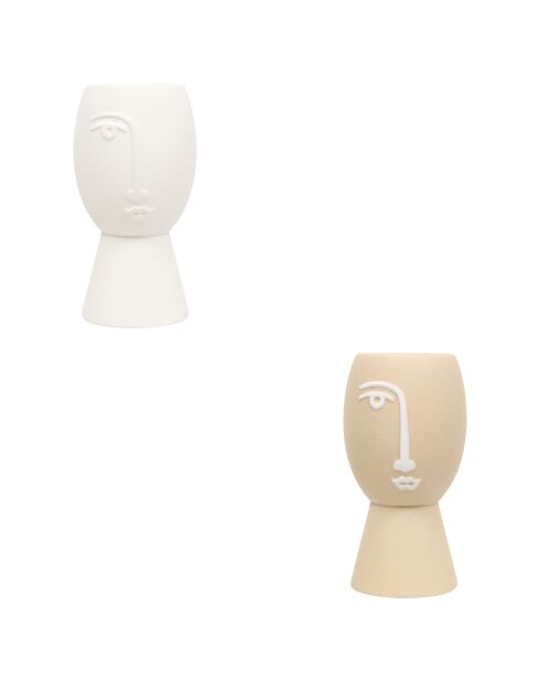 Vase en céramique visage Pam assortie - H.19.8 cm