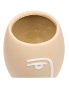 Vase en céramique visage Pam assortie - H.19.8 cm
