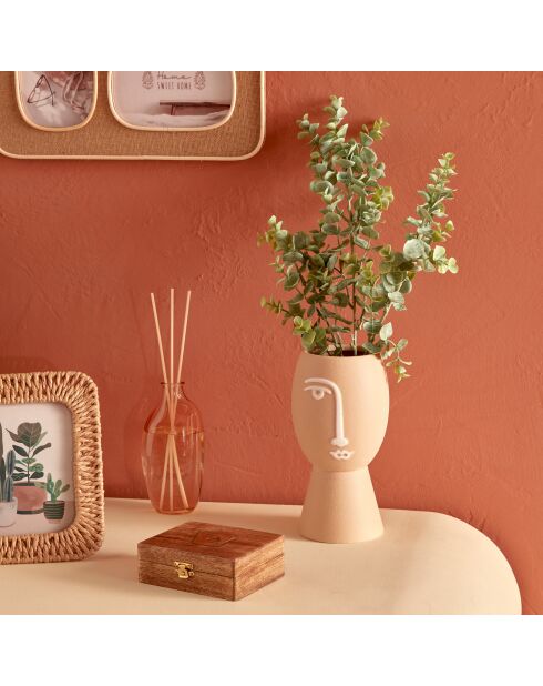 Vase en céramique visage Pam assortie - H.19.8 cm