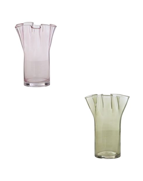 Vase en verre Festo fleu de rose - H.23.5 cm