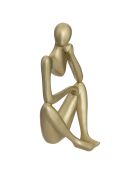 Lot de 3 statues femme col Naomi doré - 10 x 9,2 x 17 cm