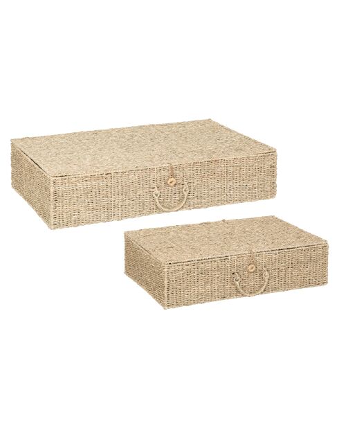 Lot de 2 paniers paille RGT XL beige - 60 x 40 x 17 cm