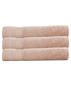 Lot de 3 maxi draps de bain en coton beiges - 100x150 cm