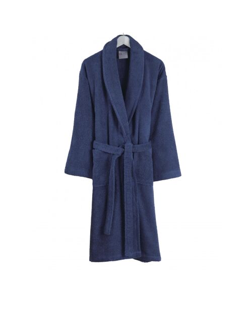 Peignoir homme en coton bleu marine