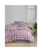 Parure de lit avec 2 taies d'oreiller Flanelle de en coton imprimé Cosy rouge