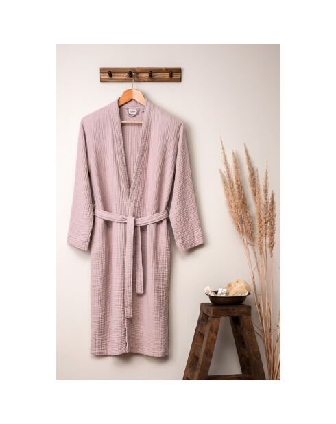 Peignoir gaze de coton rose