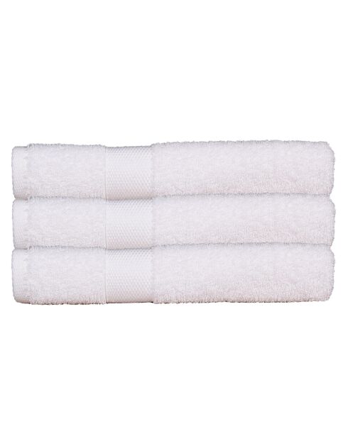 Lot de 3 draps de bain en coton blancs - 70x130 cm