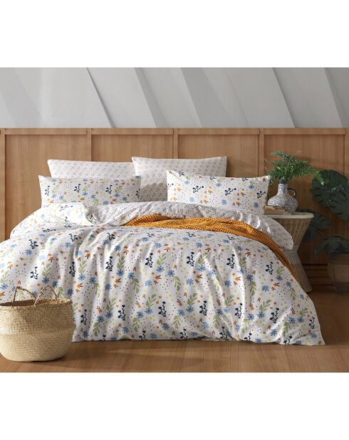 Parure housse de couette avec un taie d'oreiller en coton imprimé multicolore -140x200 cm