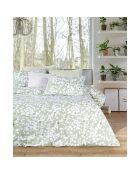 Parure housse de couette avec 2 taies d'oreiller en coton verte