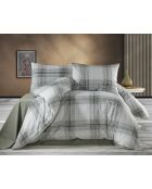 Parure housse de couette avec une taie d'oreiller en coton vert kaki - 140x200 cm