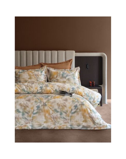 Parure housse de couette avec 2 taies d'oreiller en coton imprimé multicolore
