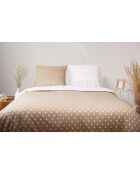 Parure de lit en coton imprimé pois cappuccino beige