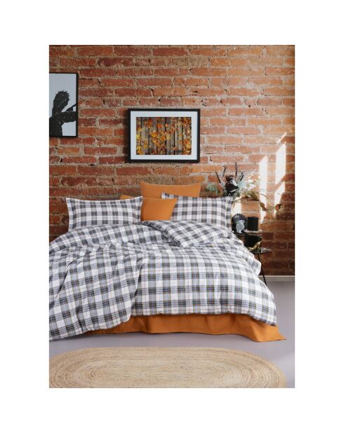 Parure de lit avec 2 taies d'oreiller Flanelle de en coton imprimé Cosy vert
