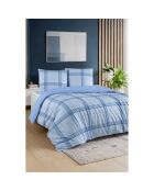 Parure housse de couette avec 2 taies d'oreiller en coton imprimé bleue