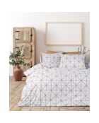 Parure housse de couette avec 2 taies d'oreiller en coton ambre