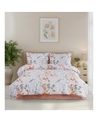 Juego de funda de edredón de algodón estampado naranja con 2 fundas de almohada