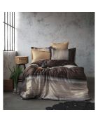 Bedrucktes Bettbezug-Set aus Baumwolle in Braun/Beige mit 2 Kissenbezügen, 240 x 220 cm