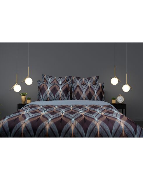 Bedrucktes Bettbezug-Set aus Baumwolle in Grün/Braun mit 2 Kissenbezügen, 240 x 220 cm