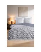 Bettbezug-Set mit Kissenbezug aus grauer bedruckter Baumwolle - 140x200 cm