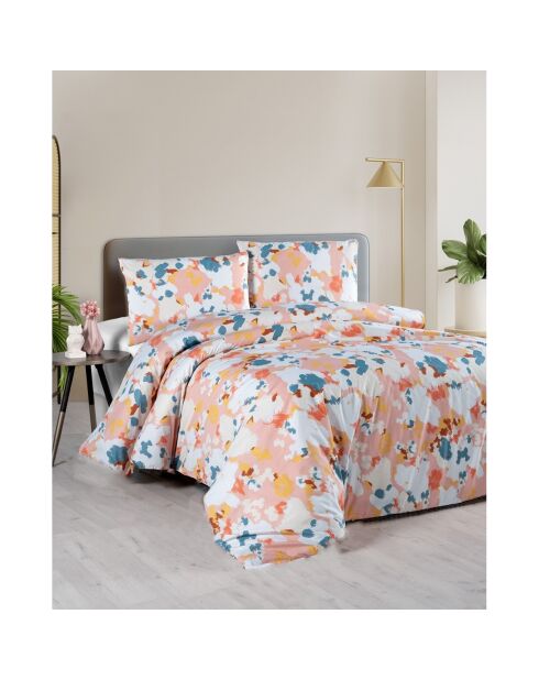 Housse de couette avec 2 taies d'oreiller en coton Eclat imprimé multicolore - 200x200 cm