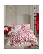 Housse de couette avec 2 taies d'oreiller en coton imprimé Amour rouge