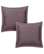 Set aus 2 lila Kissenbezügen aus Baumwolle, 63 x 63 cm