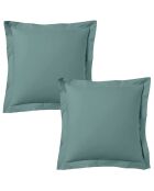 Lot de 2 taies d'oreiller satin de coton céladon