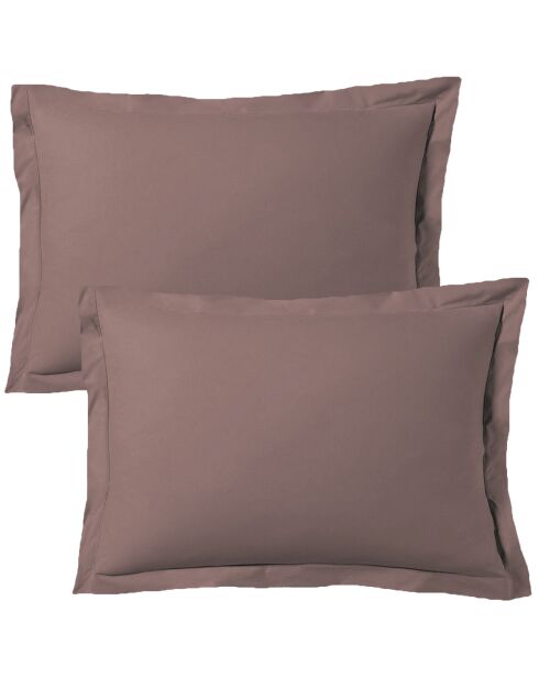 Set aus 2 pinken Kissenbezügen aus Baumwollsatin